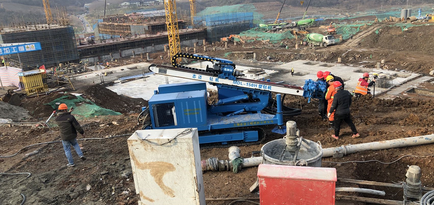 江蘇南京江寧區、囊式擴大頭錨桿施工現場